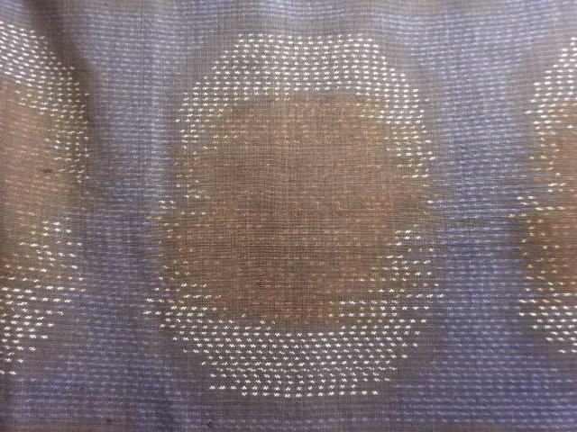 JAPANESE KIMONO / ANTIQUE ABSTRACT PATTERN WOVEN DORO OSHIMA TSUMUGI K